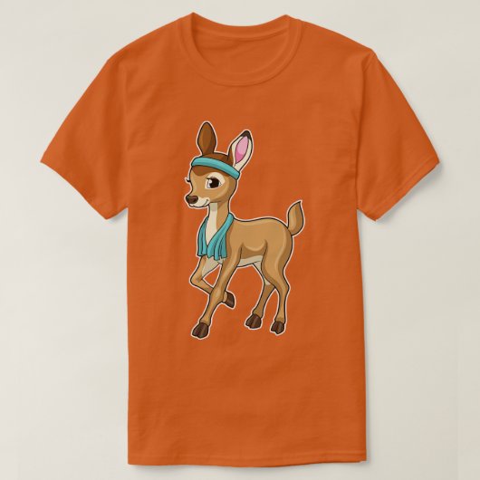 T-shirt Deer at Fitness with Towel (Design devant)