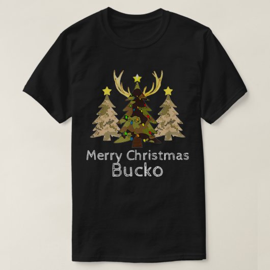 T-shirt Deer Buck Chasse Noël Camo Antler Hunter Men (Design devant)