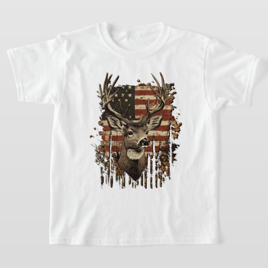 T-shirt Deer, Buck Season USA Flag (Poser)
