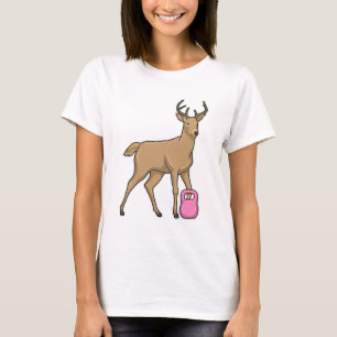 T-shirt Deer Fitness Dumbbell