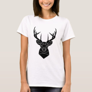 T-shirt Deer Head Fichier Ai Géométrique Deer Silhouette S