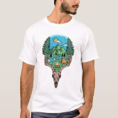 T-shirt Deer Head Outdoor Camping Adventure Wilderness (Devant)