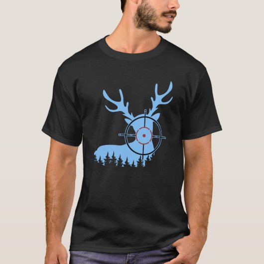 T-shirt Deer Hunting Scope Silhouette | Crosshair Hunter (Devant)