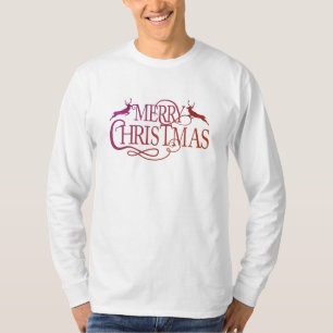 T-shirt Deer Silhouette Joyeux Noël Hommes
