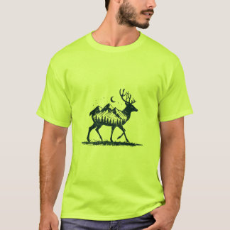 T-shirt Deer silhouette nature nightsky Shirt