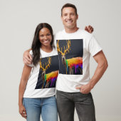 T-shirt "Deer with Rainbow Drift Design : Bold and Artisti (Unisexe)