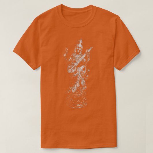 T-shirt Déesse hindoue de Saraswati Mantra Sanskrit (Design devant)