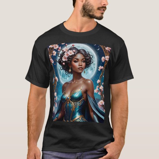 T-shirt Déesse Lune dans l'Imaginaire Fleur Tee (Devant)