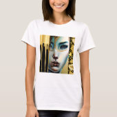 T-shirt Déesse Mystique Éthérée en Or (Devant)