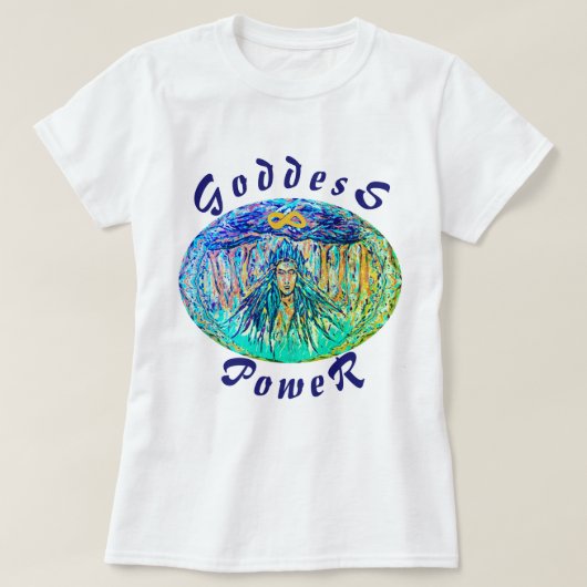 T-shirt Déesse Puissance Colorée Infinité Deité (Design devant)