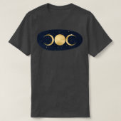 T-shirt Déesse triple dans les étoiles Or sur la marine (Design devant)