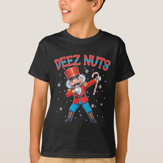 T-shirt Deez Nuts Nutcracker Nut Drôle Noël Noël Hommes (Devant)