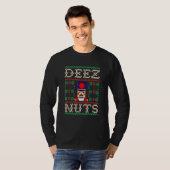 T-shirt Deez Nuts Nutcracker Ugly Christmas Sweater Meme (Devant entier)