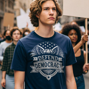 T-shirt Défendre la démocratie American Bald Eagle et drap