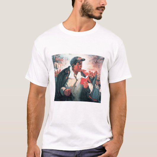 T-shirt Défendre la révolution critique du président Mao ! (Devant)