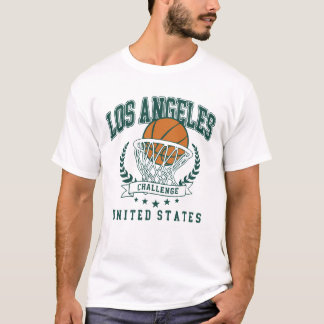 T-shirt Défi de basket-ball de Los Angeles Vintage Varsity