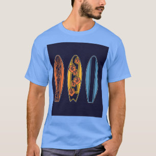 T-shirt Définir le surf de conception de la planche de sur