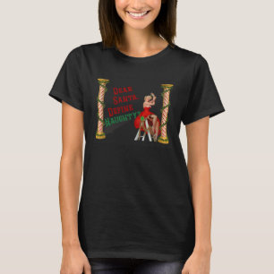 T-shirt Définir Naughty Vintage Pin-Up Fille Noël