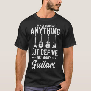 T-shirt Définir trop de guitares Drôle Guitare