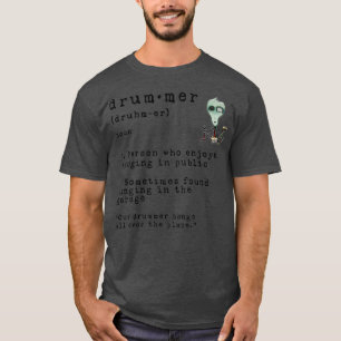 T-shirt Définition amusante Drummer Définition foncé Mus