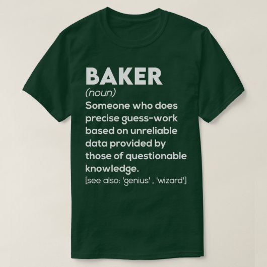 T-shirt Définition de Baker Funny (Design devant)