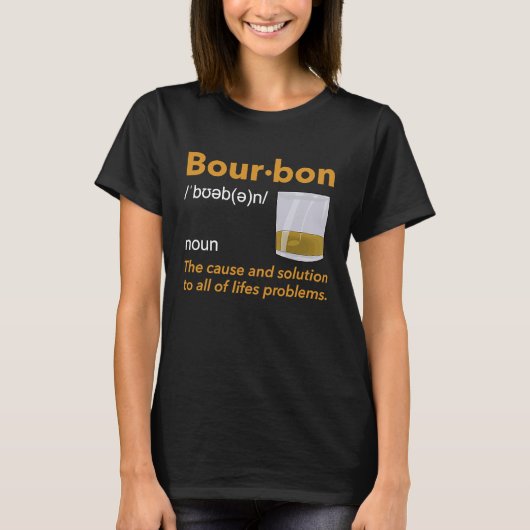 T-shirt Définition de Bourbon Whiskey Boire Devis Idée (Devant)