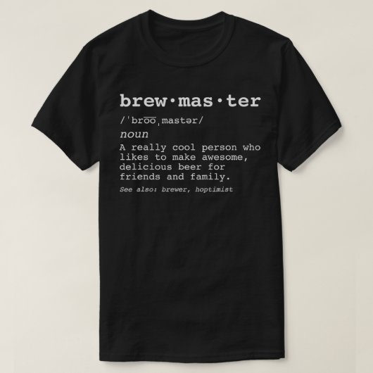 T-shirt Définition de Brewmaster (Design devant)