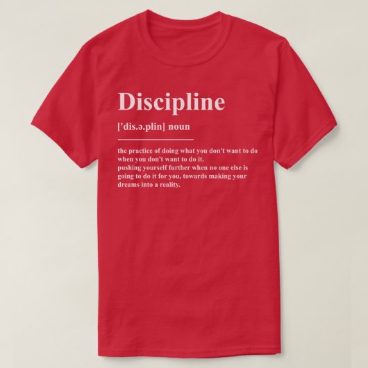 T-shirt Définition de discipline (Design devant)