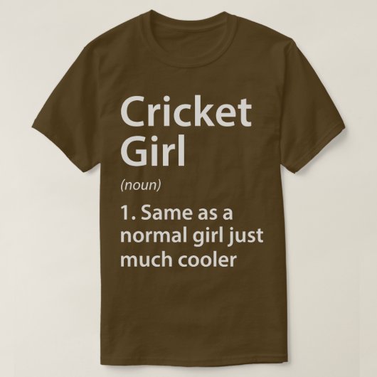 T-shirt Définition de fille de cricket (Design devant)