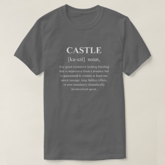 T-shirt Définition de jeu drôle de château avec texte blan