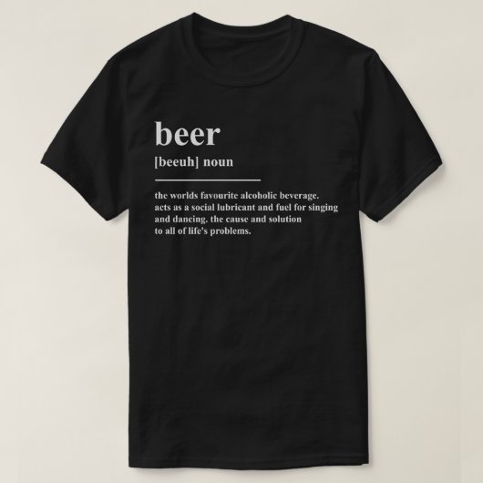 T-shirt Définition de la bière (Design devant)