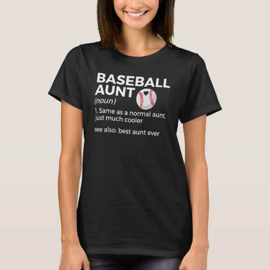T-shirt Définition de la tante de base-ball meilleure tant (Devant)