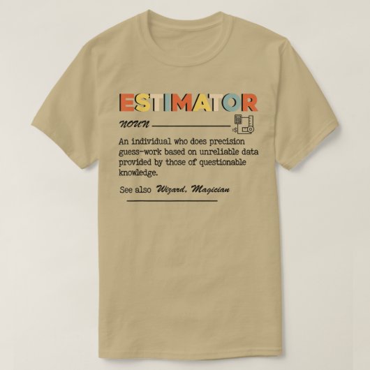 T-shirt Définition De L'Estimateur, Titres De Travail De D (Design devant)