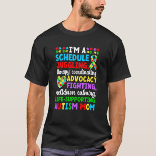 T-shirt Définition de maman autiste fière Mère guerrière d