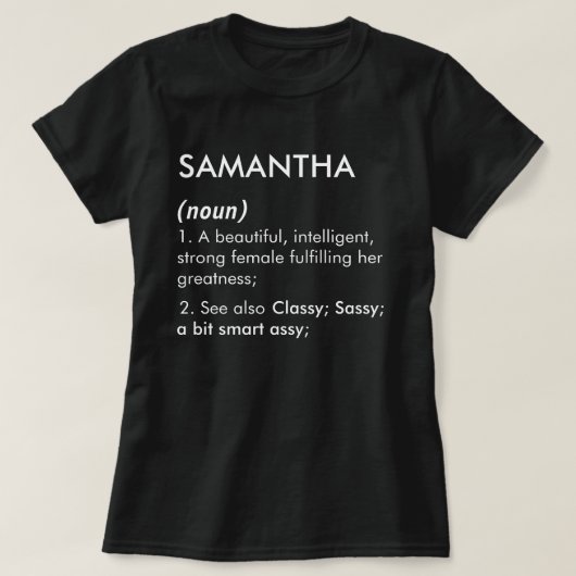 T-shirt Définition de nom Samantha modifiable, nom personn (Design devant)