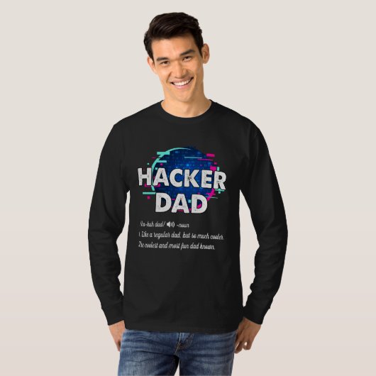 T-shirt Définition de papa hacker codeur codage programme (Devant entier)