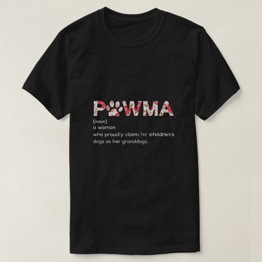 T-shirt Définition de Pawma avec Empreinte de patte floral (Design devant)