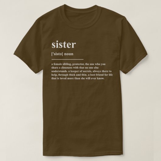 T-shirt Définition de soeur (Design devant)