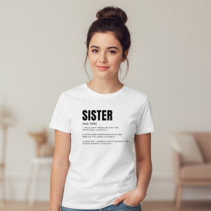 T-shirt Définition de sœur drôle et sincère