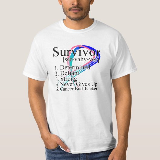 T-shirt Définition de survivant - cancer de la thyroïde (Devant)