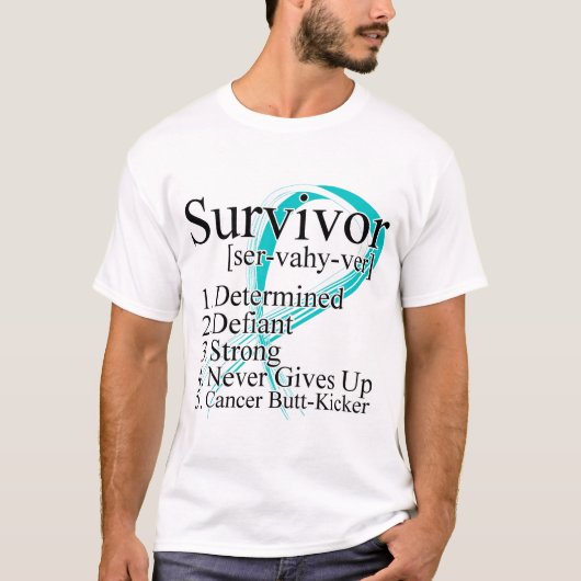 T-shirt Définition de survivant - cancer du col de (Devant)
