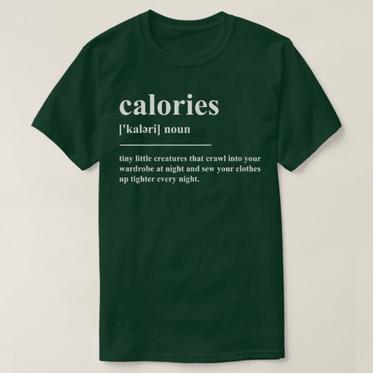 T-shirt Définition des calories (Design devant)