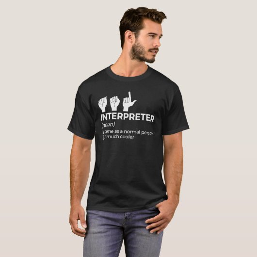 T-shirt Définition d'interprète en langue des signes améri (Devant entier)