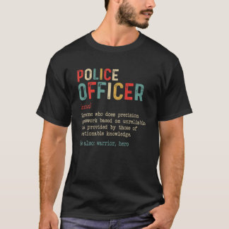 T-shirt Définition Drôle De Policier Pour Vintage