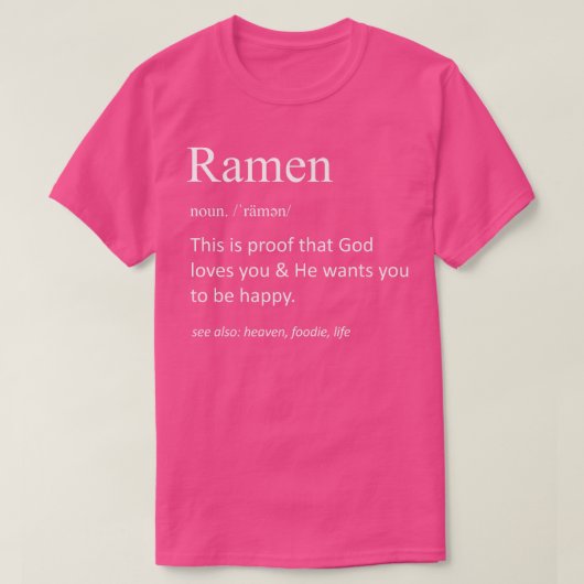 T-shirt Définition drôle de Ramen Blague drôle de Ramen am (Design devant)