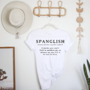 T-shirt Définition drôle de Spanglish   Espagnol Anglais