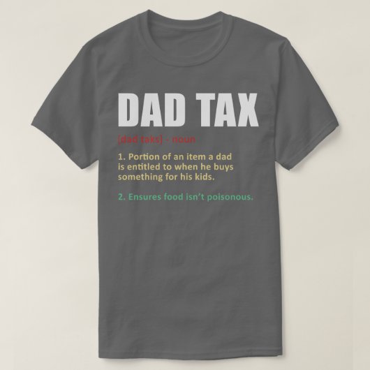 T-shirt Définition drôle de taxe papa (Design devant)