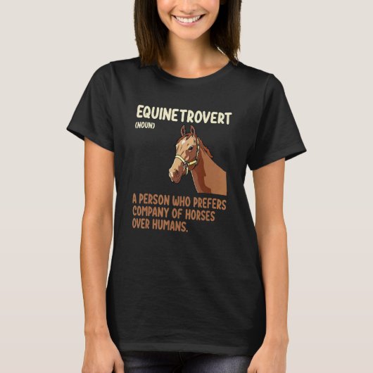 T-shirt Définition drôle d'Equinetrovert Cheval Course de (Devant)