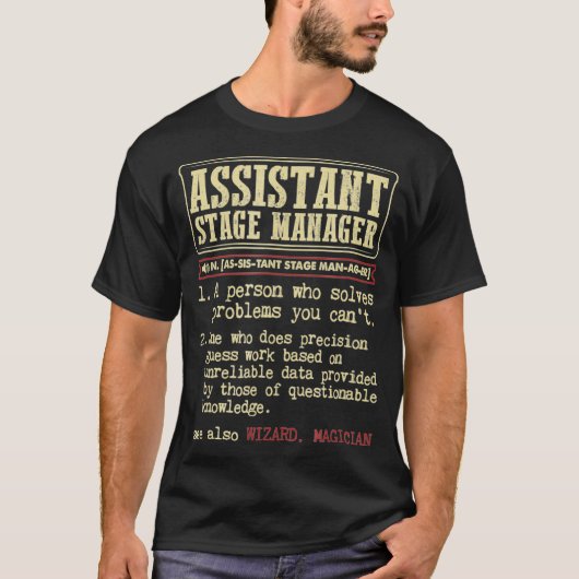 T-shirt Définition du dictionnaire Assistant Stage Manager (Devant)