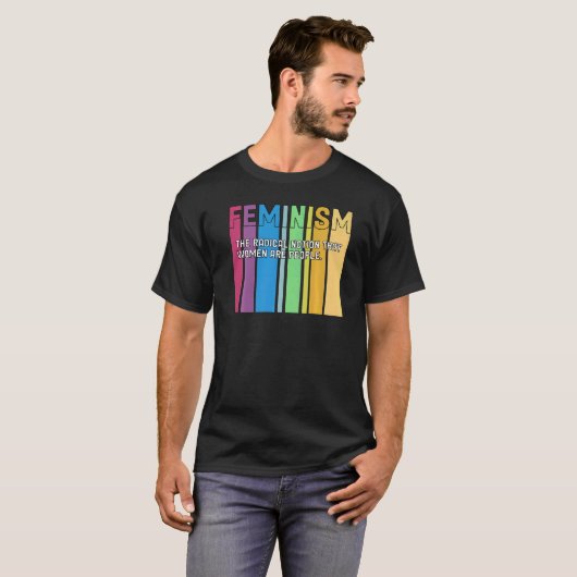 T-shirt Définition du féminisme Rétro Femmes fortes et éga (Devant entier)